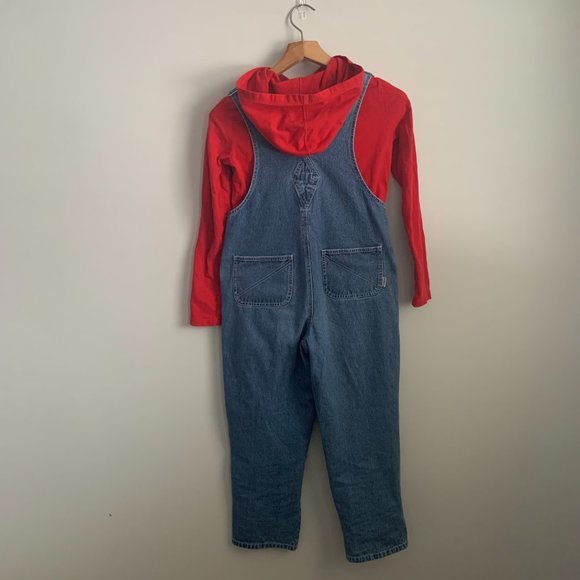 90s 100% Cotton Classic Vintage L.L. Bean Bib Overalls Medium Wash - Picture 2 of 4